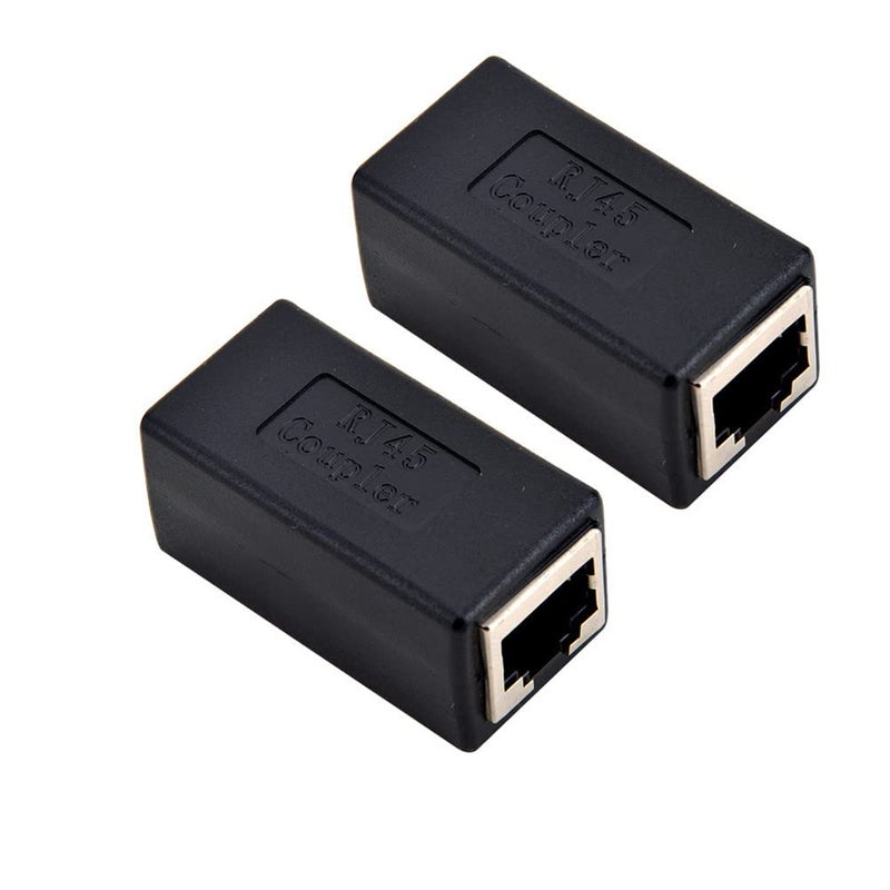 Oxsubor RJ45 Coupler Ethernet Connectors Interface Cat 7 Cat6 Cat5 Cat5e RJ45 8P8C Network Keystone Jack in-Line Coupler Ideal for Extending The Ethernet Cables Female to Female (2PACK) - Image 1